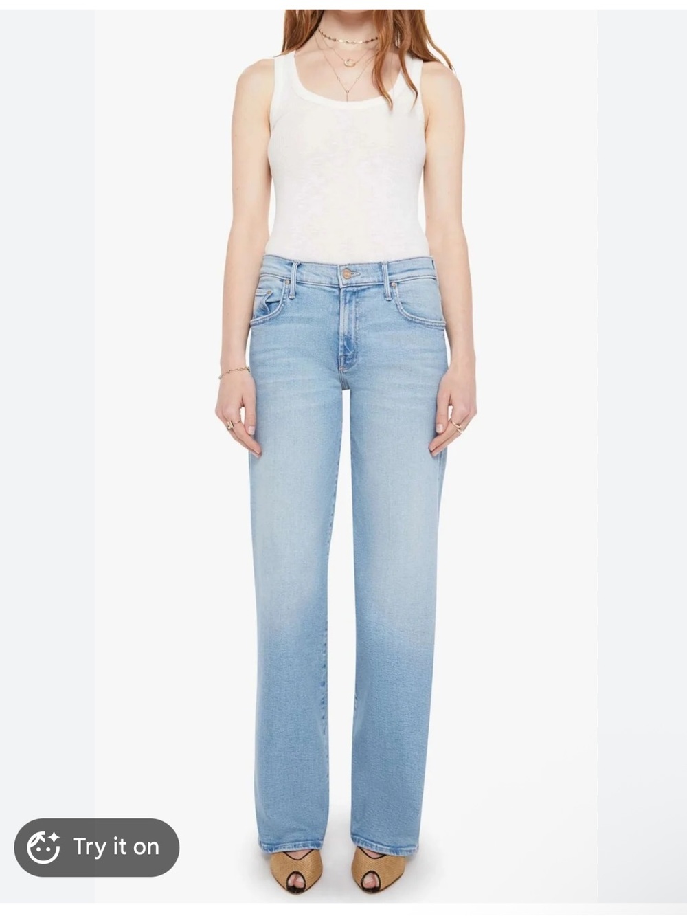 MOTHER Mid Rise Maven Sneak  Wide Leg Jeans size 28